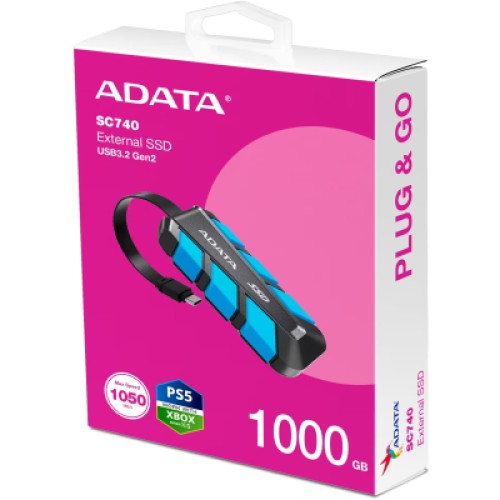 Накопитель SSD USB 3.2 1TB SC740 ADATA (SC740-1000G-CBU)