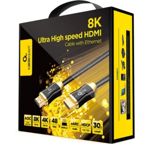 Кабель мультимедийный HDMI M to HDMI M 30.0m V2.1 8K 60Hz/4K 144Hz AOC Cablexpert (CCBP-HDMI8K-AOC-30M-EU) Кабель мультимедийный HDMI M to HDMI M 30.0m V2.1 8K 60Hz/4K 144Hz AOC Cablexpert (CCBP-HDMI8K-AOC-30M-EU)
