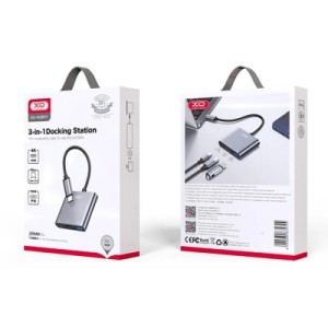 Концентратор XO USBC to USBCPD100W + HDMI 4K30Hz + USB 3.0 grey (HUB011.tranish)
