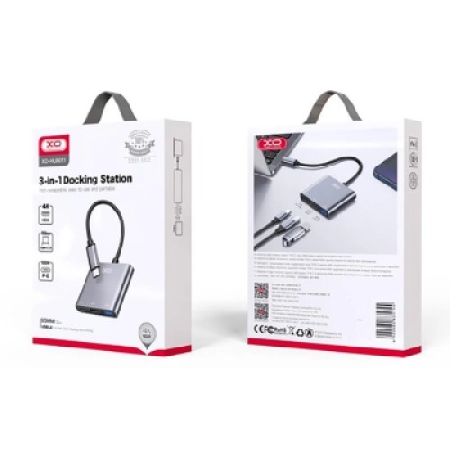 Концентратор XO USBC to USBCPD100W + HDMI 4K30Hz + USB 3.0 grey (HUB011.tranish) Концентратор XO USBC to USBCPD100W + HDMI 4K30Hz + USB 3.0 grey (HUB011.tranish)