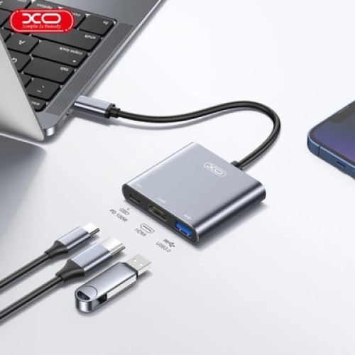 Концентратор XO USBC to USBCPD100W + HDMI 4K30Hz + USB 3.0 grey (HUB011.tranish) Концентратор XO USBC to USBCPD100W + HDMI 4K30Hz + USB 3.0 grey (HUB011.tranish)