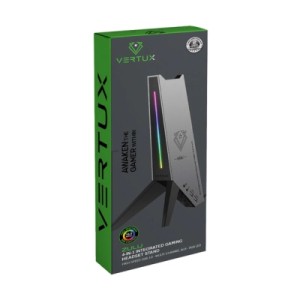 Концентратор Vertux USB 2.0 to 2xUSB 2.0 + AUX 3.5mm + stand black (zulu.black)