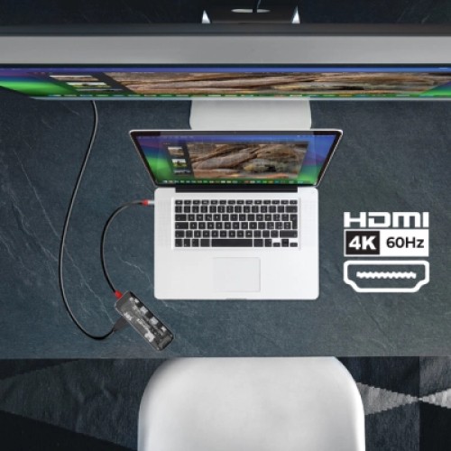 Концентратор Promate USB-C 8-in-1 USB-C PD100W + HDMI 4K60Hz + USBC + 2xUSB 3.0 + RJ45 1000Mbps + SD/MicroSD grey (transhub-mini) Концентратор Promate USB-C 8-in-1 USB-C PD100W + HDMI 4K60Hz + USBC + 2xUSB 3.0 + RJ45 1000Mbps + SD/MicroSD grey (transhub-mini)