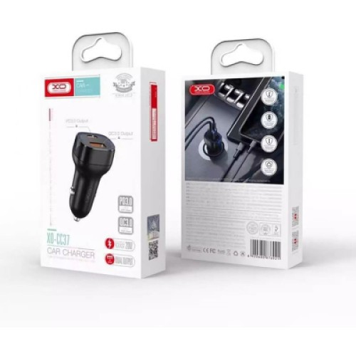 Зарядное устройство XO 1xUSB-C PD20W + 1xUSB QC3.0 LED black (CC37.black)