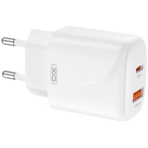 Зарядний пристрій XO 1xUSB-C PD20W + 1xUSB QC3.0 White (L158.white)