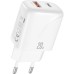 Зарядное устройство XO 1xUSB-C PD20W + 1xUSB QC3.0 White (L158.white)
