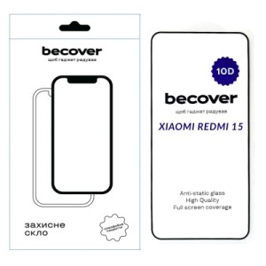 Стекло защитное BeCover 10D Xiaomi Redmi 15 Black (713906)
