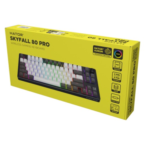 Клавиатура Hator Skyfall 80 Pro Wireless Grey/Black (HTK4180UA) Клавиатура Hator Skyfall 80 Pro Wireless Grey/Black (HTK4180UA)