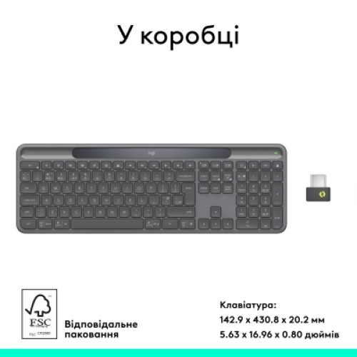 Клавиатура Logitech Slim Solar+ for Business Wireless/Bluetooth Graphite (920-013779) Клавиатура Logitech Slim Solar+ for Business Wireless/Bluetooth Graphite (920-013779)
