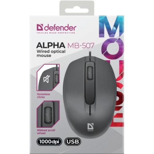 Мышка Defender Alpha MB-507 USB Black (52507) Мышка Defender Alpha MB-507 USB Black (52507)