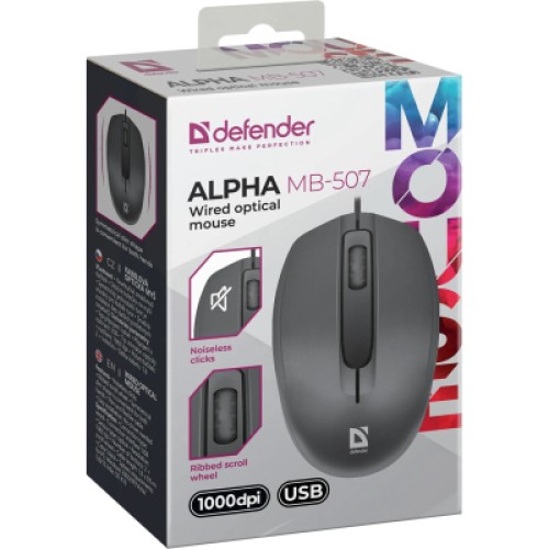 Мышка Defender Alpha MB-507 USB Black (52507) Мышка Defender Alpha MB-507 USB Black (52507)