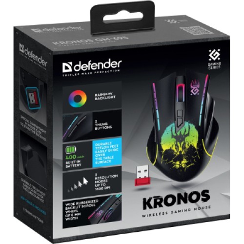 Мышка Defender Kronos GM-695 Wireless Black (52695) Мышка Defender Kronos GM-695 Wireless Black (52695)