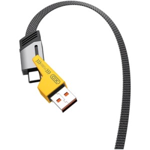 Дата кабель USB-C + USB A to USB-C + Lightning XO (NB283-CAI.gray)