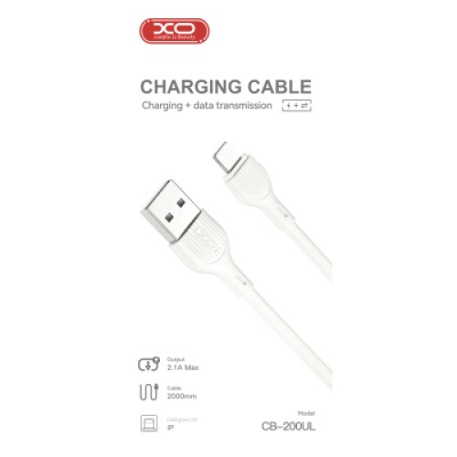 Дата кабель USB 2.0 AM to Lightning 2.0m 2.1A white XO (CB-200UL) Дата кабель USB 2.0 AM to Lightning 2.0m 2.1A white XO (CB-200UL)