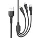 Дата кабель USB 2.0 AM to Lightning + Micro 5P + USB-C 3A black XO (CB-23U3-BK) Дата кабель USB 2.0 AM to Lightning + Micro 5P + USB-C 3A black XO (CB-23U3-BK)