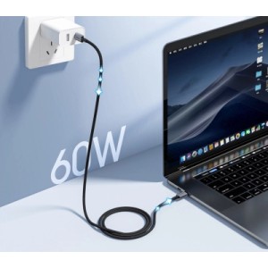 Дата кабель USB-C to USB-C 2.0m PD60W black Choetech (6932112105035)