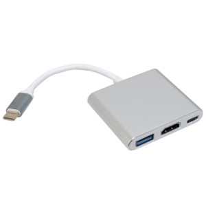 Концентратор Patron USB-C to HDMI + USB 3.0 + USB-C 0.1m black (ADAPT-PN-TYPE-C-HUB)
