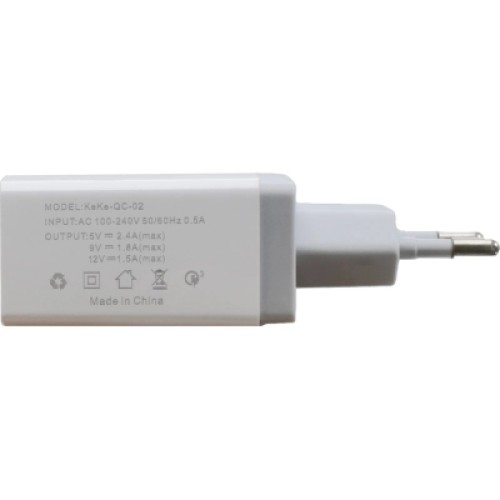 Зарядное устройство Patron USB QC3.0 2.4A white (PN-QC3-220V-W)