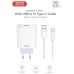Зарядное устройство XO USB 120W + cable USB to USB-C white (XO-L128U)