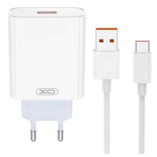 Зарядное устройство XO USB 120W + cable USB to USB-C white (XO-L128U)