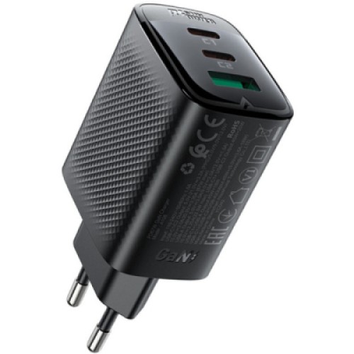 Зарядное устройство Acefast 2xUSB-C + 1xUSB 67W GaN black (6974316284048) Зарядное устройство Acefast 2xUSB-C + 1xUSB 67W GaN black (6974316284048)