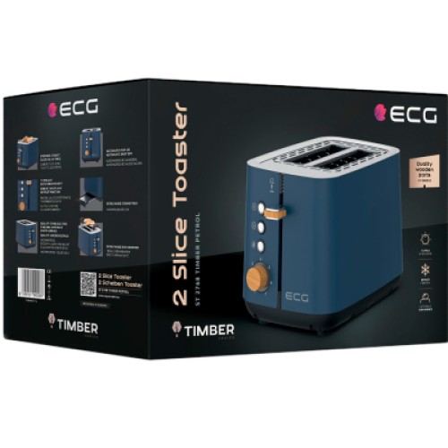 Тостер ECG ST 2768 Timber Petrol Тостер ECG ST 2768 Timber Petrol