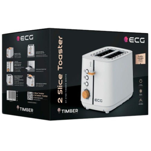 Тостер ECG ST 2768 Timber White Тостер ECG ST 2768 Timber White