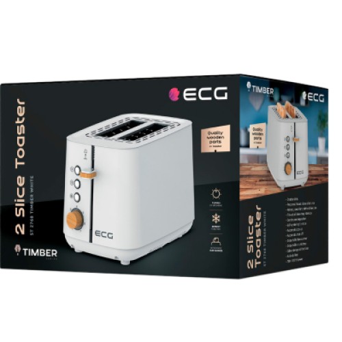 Тостер ECG ST 2768 Timber White Тостер ECG ST 2768 Timber White