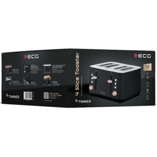 Тостер ECG ST 4768 Timber Black Тостер ECG ST 4768 Timber Black