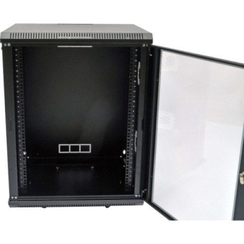 Шкаф настенный CMS 15U 600х500х773 мм (Ш*Г*В), акриловое стекло, черная (UA-MGSWA155B)