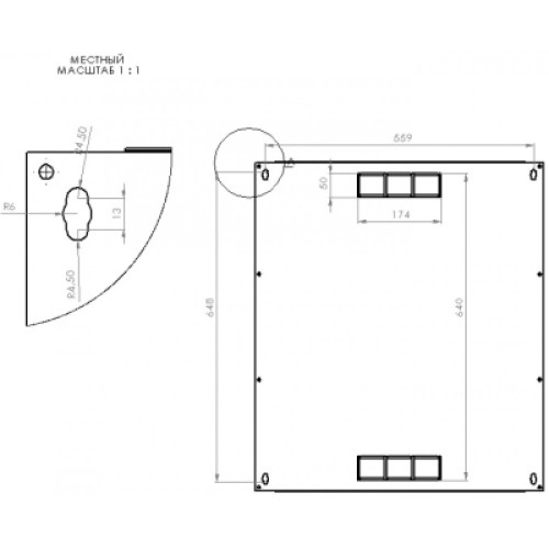 Шкаф настенный CMS 15U 600х500х773 мм (Ш*Г*В), акриловое стекло, черная (UA-MGSWA155B)