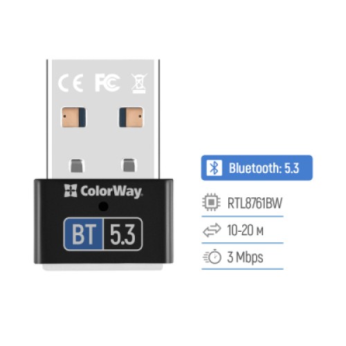 Bluetooth-адаптер ColorWay BT 5.3 (CW-AD-BT53)