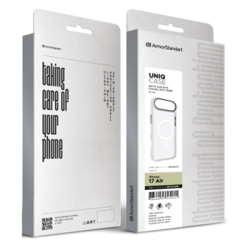 Чехол для мобильного телефона Armorstandart Uniq MagCase Apple iPhone 17 Air Matte Clear (ARM86279) Чехол для мобильного телефона Armorstandart Uniq MagCase Apple iPhone 17 Air Matte Clear (ARM86279)
