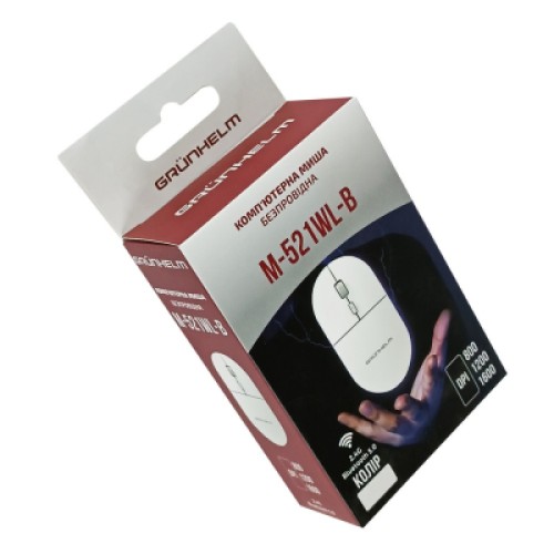 Мышка Grunhelm M-521WL-B Wireless White (126873)