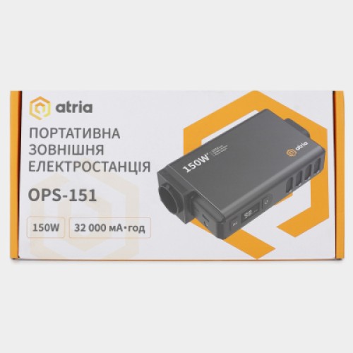 Батарея универсальная Atria 32000mAh PD/30W, QC/8W, DC:12-16.8V, 230V:150W (OPS-151) Батарея универсальная Atria 32000mAh PD/30W, QC/8W, DC:12-16.8V, 230V:150W (OPS-151)
