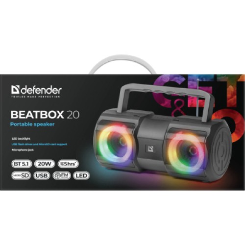 Акустическая система Defender Beatbox 20 Black (65420) Акустическая система Defender Beatbox 20 Black (65420)