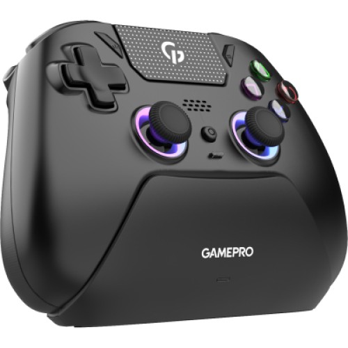 Геймпад GamePro із зарядною станцією 2.4G/BT 5.1/USB (Switch/PS/PC/iOS/Android) RGB Black (GPS20BDOC) Геймпад GamePro із зарядною станцією 2.4G/BT 5.1/USB (Switch/PS/PC/iOS/Android) RGB Black (GPS20BDOC)