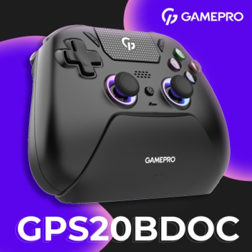 Геймпад GamePro із зарядною станцією 2.4G/BT 5.1/USB (Switch/PS/PC/iOS/Android) RGB Black (GPS20BDOC) Геймпад GamePro із зарядною станцією 2.4G/BT 5.1/USB (Switch/PS/PC/iOS/Android) RGB Black (GPS20BDOC)
