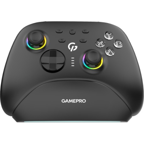 Геймпад GamePro із зарядною станцією BT 5.3/USB/2.4 ГГц (Switch/PC/iOS/Android) RGB Black (GPX13BDOC) Геймпад GamePro із зарядною станцією BT 5.3/USB/2.4 ГГц (Switch/PC/iOS/Android) RGB Black (GPX13BDOC)