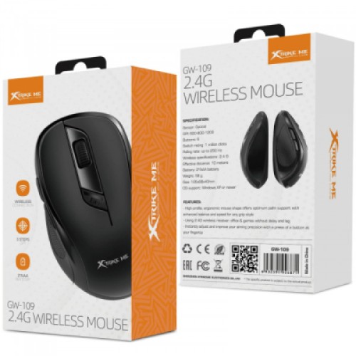 Мышка Xtrike ME GW-109 Wireless Black (GW-109) Мышка Xtrike ME GW-109 Wireless Black (GW-109)