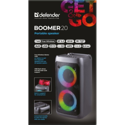 Акустическая система Defender Boomer 20 Black (65820)