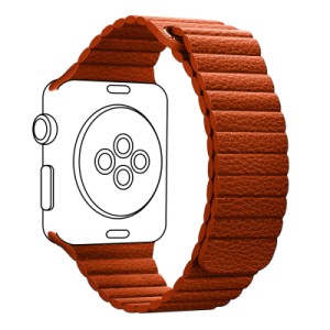 Ремешок для смарт-часов Armorstandart Leather Loop для Apple Watch 42 (Series 11-10)/41/40/38 Orange (ARM57838)