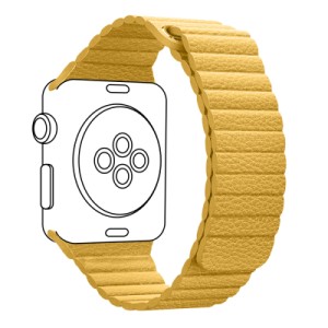 Ремешок для смарт-часов Armorstandart Leather Loop для Apple Watch 42 (Series 11-10)/41/40/38 Yellow (ARM57841)