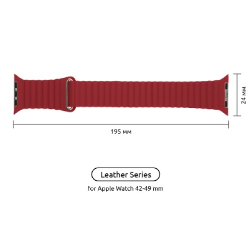 Ремешок для смарт-часов Armorstandart Leather Loop для Apple Watch 49/46/45/44/42 (Series 1-3) Red (ARM45824) Ремешок для смарт-часов Armorstandart Leather Loop для Apple Watch 49/46/45/44/42 (Series 1-3) Red (ARM45824)