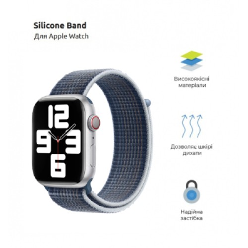 Ремешок для смарт-часов Armorstandart Nylon Band для Apple Watch 42 (Series 11-10)/41/40/38 Storm Blue (ARM74210) Ремешок для смарт-часов Armorstandart Nylon Band для Apple Watch 42 (Series 11-10)/41/40/38 Storm Blue (ARM74210)
