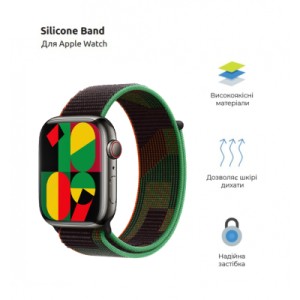 Ремешок для смарт-часов Armorstandart Nylon Band для Apple Watch 49/46/45/44/42 (Series 1-3) Black Unity (ARM74214)