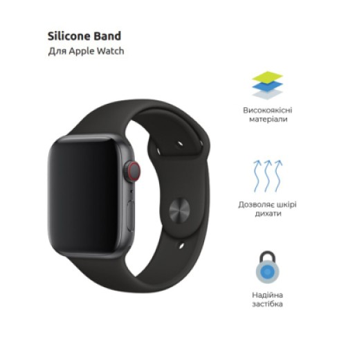Ремешок для смарт-часов Armorstandart Sport Band (3 Straps) для Apple Watch 49/46/45/44/42 (Series 1-3) Black (ARM49097) Ремешок для смарт-часов Armorstandart Sport Band (3 Straps) для Apple Watch 49/46/45/44/42 (Series 1-3) Black (ARM49097)