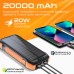 Батарея универсальная Promate 20000mAh PD/20W, QC/3/0, Solar, QI, IP65 (solartank-20pdqi.black)