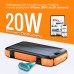 Батарея универсальная Promate 20000mAh PD/20W, QC/3/0, Solar, QI, IP65 (solartank-20pdqi.black)