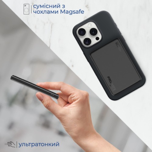 Батарея универсальная Promate 5000mAh MagSafe/15W (blade-5.black)